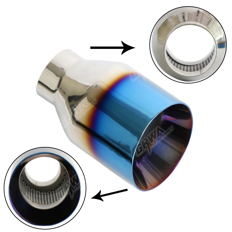 Stainless Steel Exhaust Tip With Titanium Blue Exhaust Muffler Tip Buy Titanium Exhaust Tip