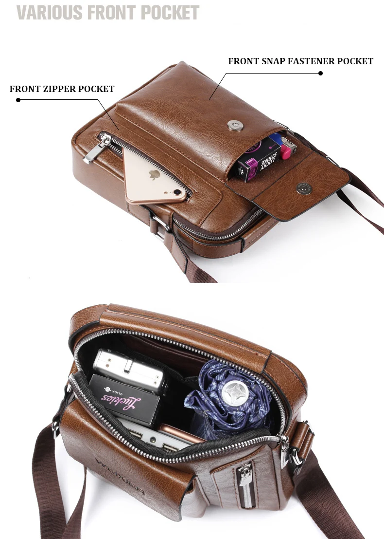 Custom Mens Vintage Crossbody Messenger Bag Pu Leather Business Single