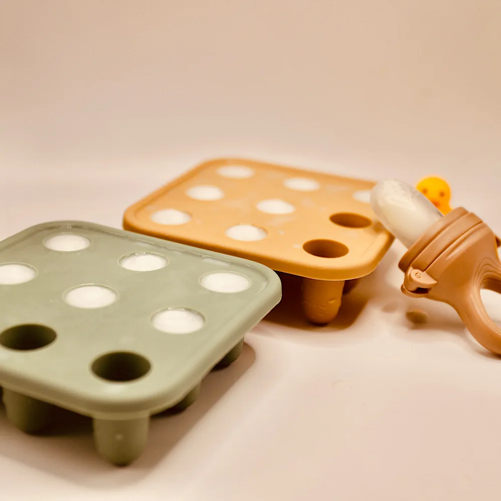 Aolso Baby Fruit Food Feeder Set, Silicone Baby Fruit Feeder Pacifier & Breastmilk Popsicle Food Freezer Trays, Baby Food Storage Containers Feeder