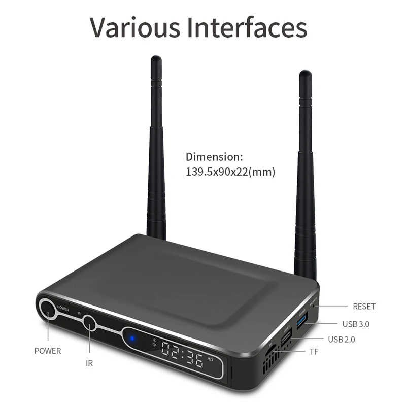 RKM MK25 Digital signage media player Android 9.0 TV Box Amlogic S922X 2G+16G support rotation,RTC, time on/off,HDMI CEC 40