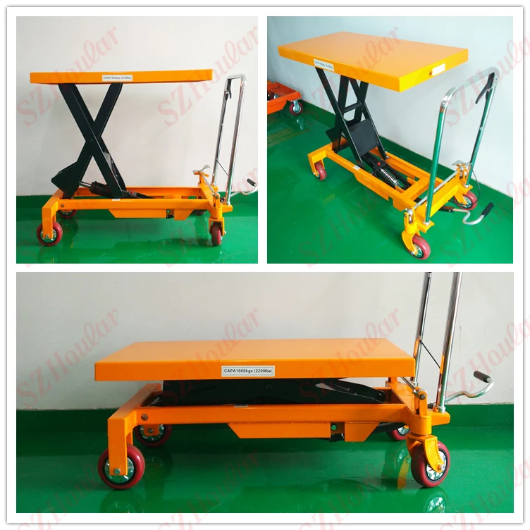 Single Scissor Lift Table Manual Scissor Lift Trolley Table Hydraulic