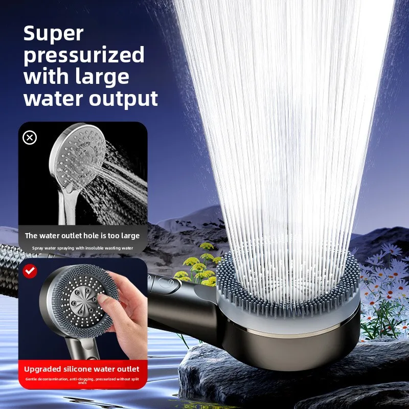 Water Purifying and Skin-Beautifying Turbocharged Shower Head for Home Massage and Bathing Shower Head with Filtered Pressurized Large Water Spray