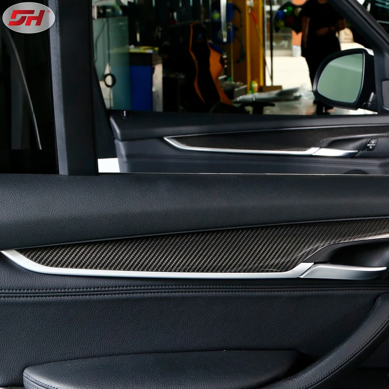 9pcs Dry carbon fiber Material Auto Accessories Interior Trims For BMW X5 F15 2014-up