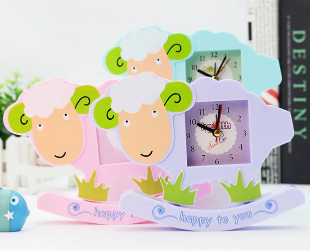 
Korean version of the cute creative horse sheep sheep see-saw small alarm clock clock 