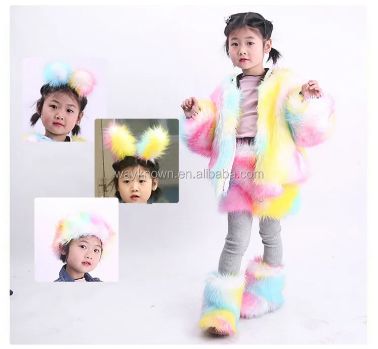 XUANOU Toddler Kids Baby Girl Winter Warm Clothes Faux Fur Thick Solid Coat Outw