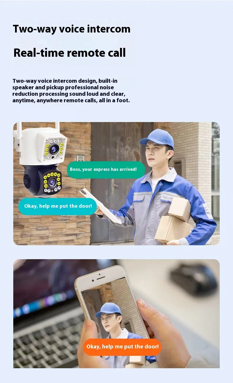 Cloudbirds V360pro Outdoor AI Humanoid Smart Track Dual Lens Screen Wireless Wifi Night Alarmed Camera Customizable Wide Angle