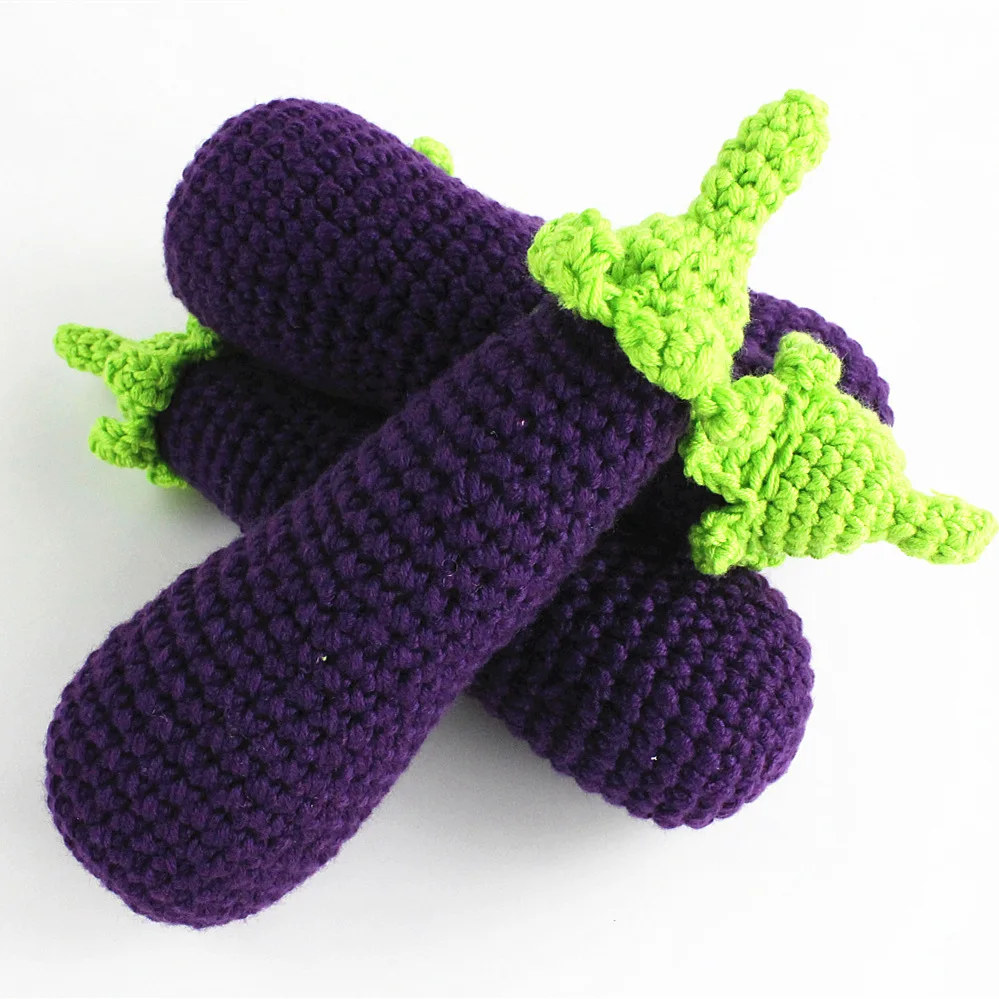 Cute Crochet Carrots Apple Baby Doll Toy Hand Knitted Fruits And