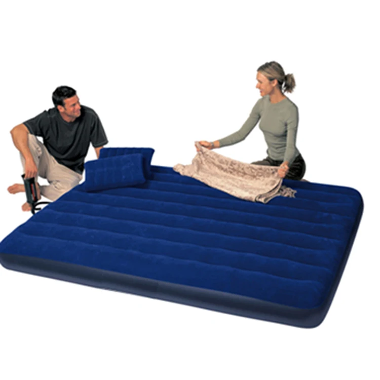comfort inflatable sleeping flocking queen bed with