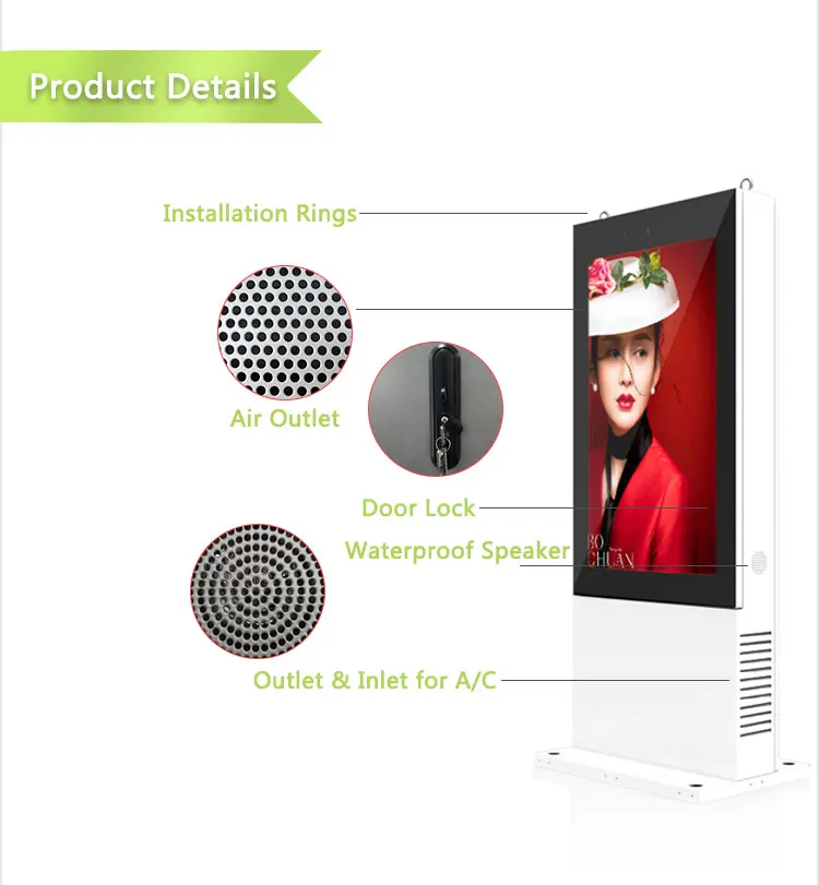 Equipment stand lcd signage high bright machine advertising digital display screens tv outdoor monitor