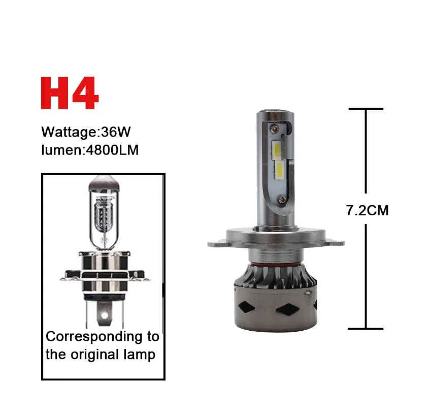 Mini Size CANBUS LED H7 H4 H11 H1 6000K Bulbs 12000LM Car Headlight Kit Auto h7 led No Error 9005 9006 hb3 hb4 lamp