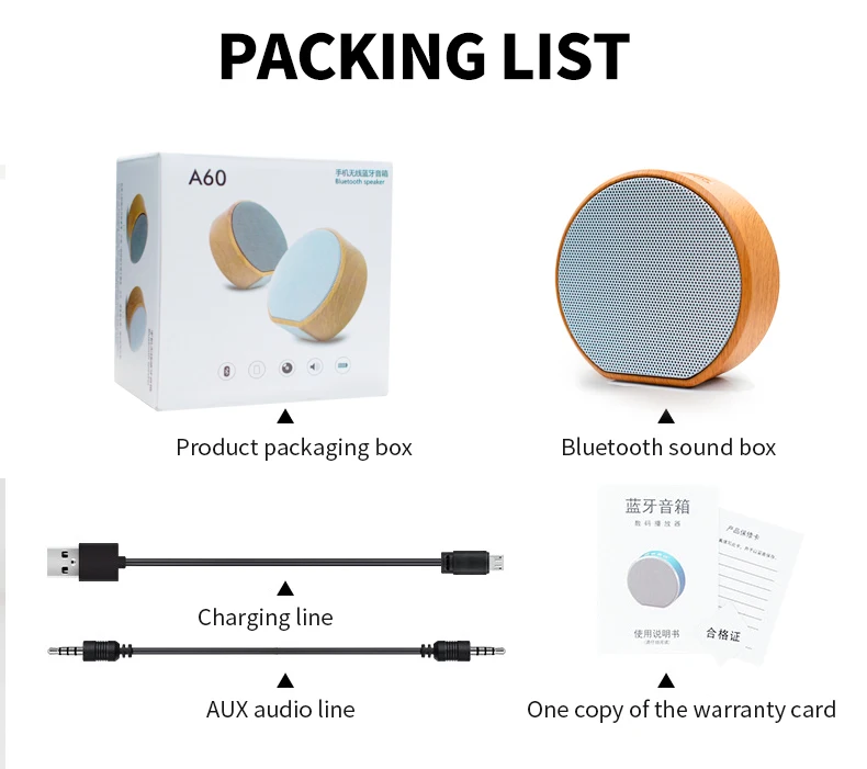 Mini Portable Outdoor Wooden Wireless Bluetooth Speaker Bamboo Hands Free Portable Blue Speaker - ANKUX.COM