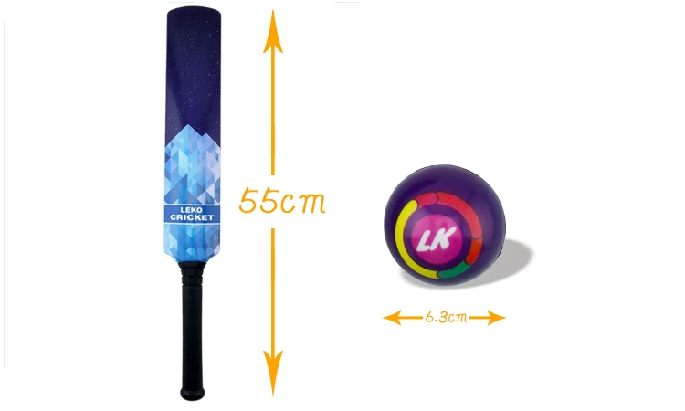 Wholesale kids 360 printing custom PU plastic bat cricket with ball