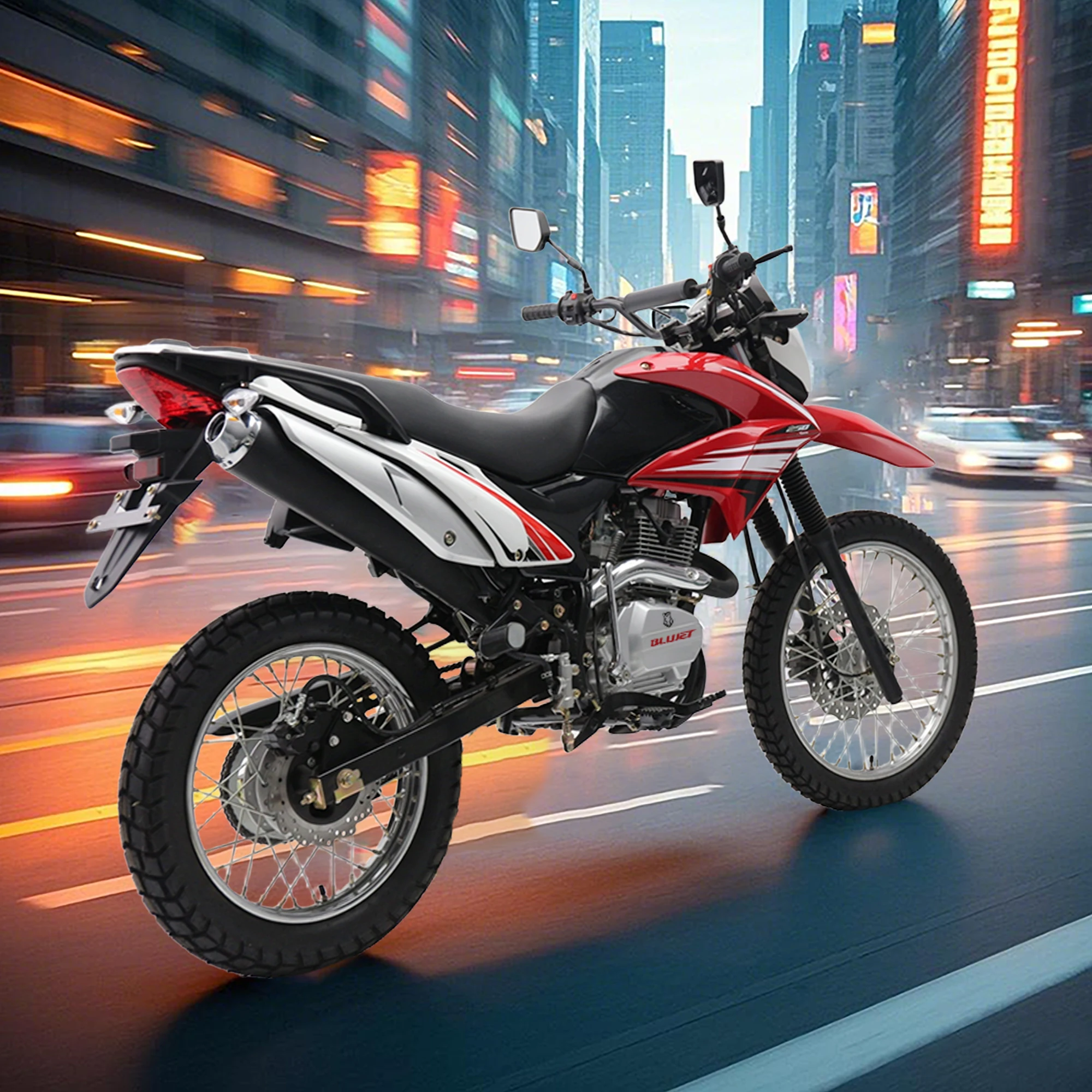 Moto Roder 200 XR150 New 200cc Street Motorcycle Push Rod CG200 Engine Digital Meter ...