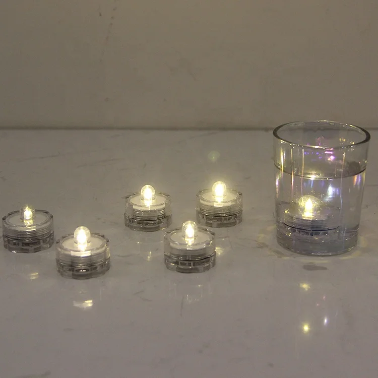 Set of 4 Battery Operated Waterproof LED Tea Light Candles Decoration