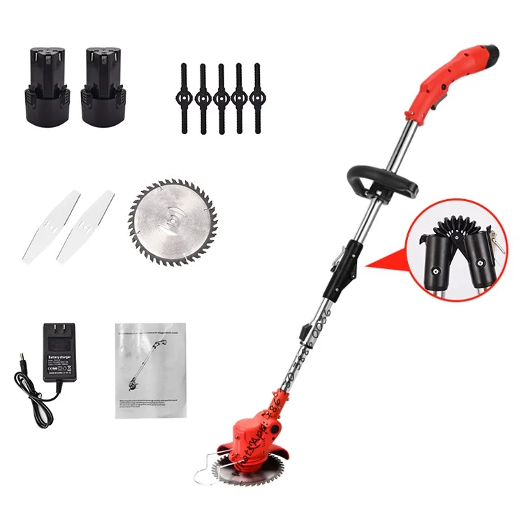 12V Electric Folding Lawn Mower Low Noise Automatic Fast Cutting Lithium Battery Brushless Trimmer Grass Cutter Machine Price