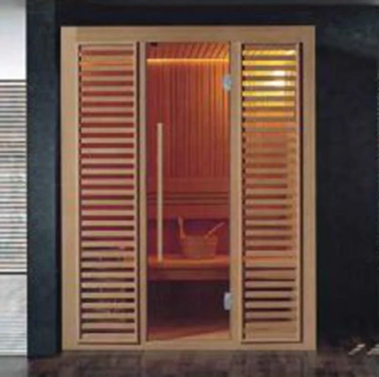 Outdoor Mini Wood Sauna Steam Room Combination With Shower Room