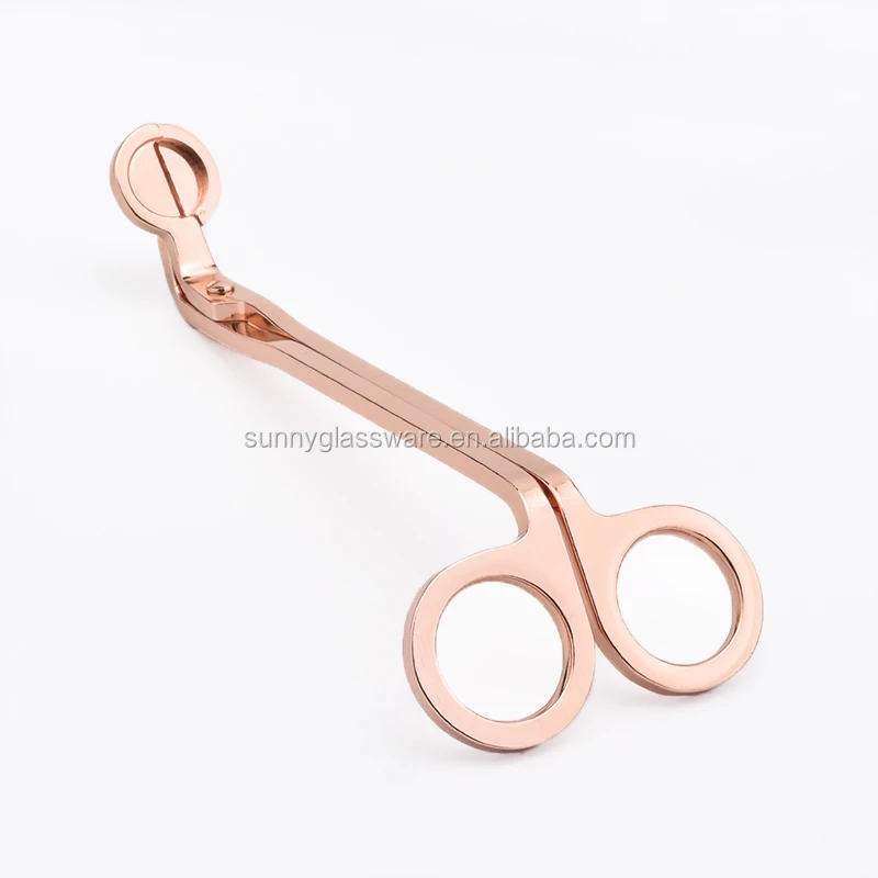 metal rose gold wick scissors