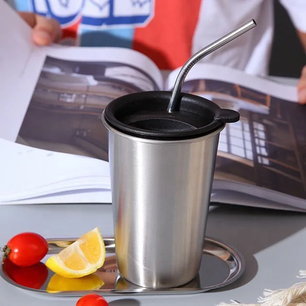 18 10 Stainless Steel Custom Pint Cups 500ml 16oz Beer mug Coffee cup with straw and lid (1).JPG