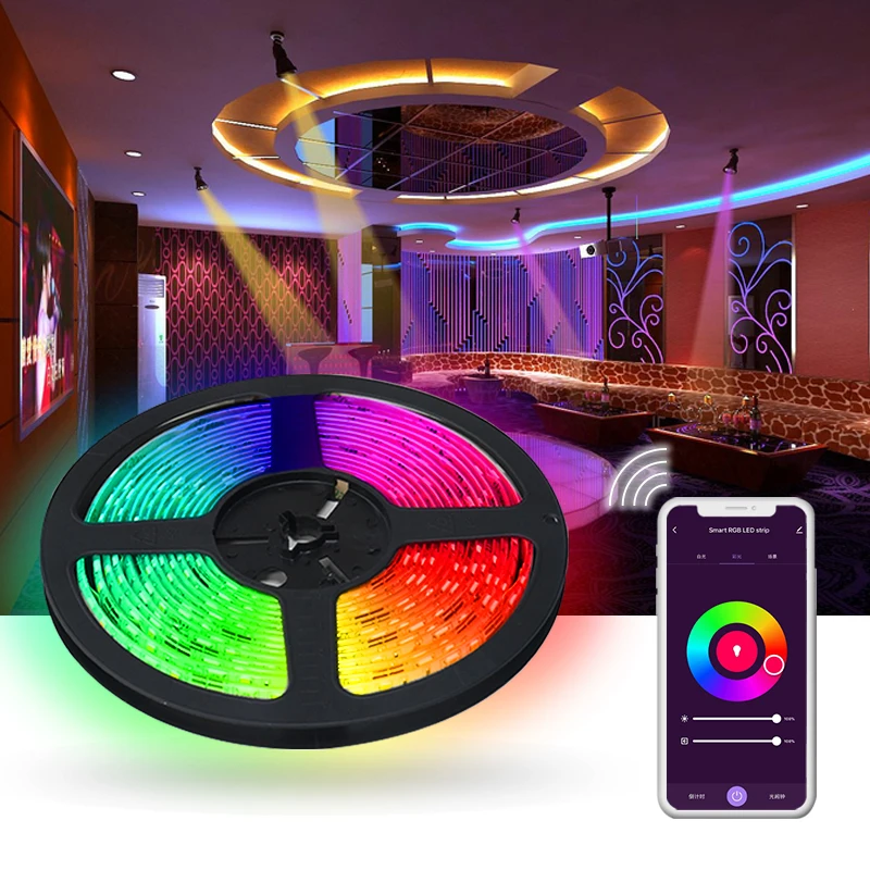 Modern style 16 Million Colors RGB LED 5m wifi RGBW colorful decorate room led light strip 12v dc for living bedroom