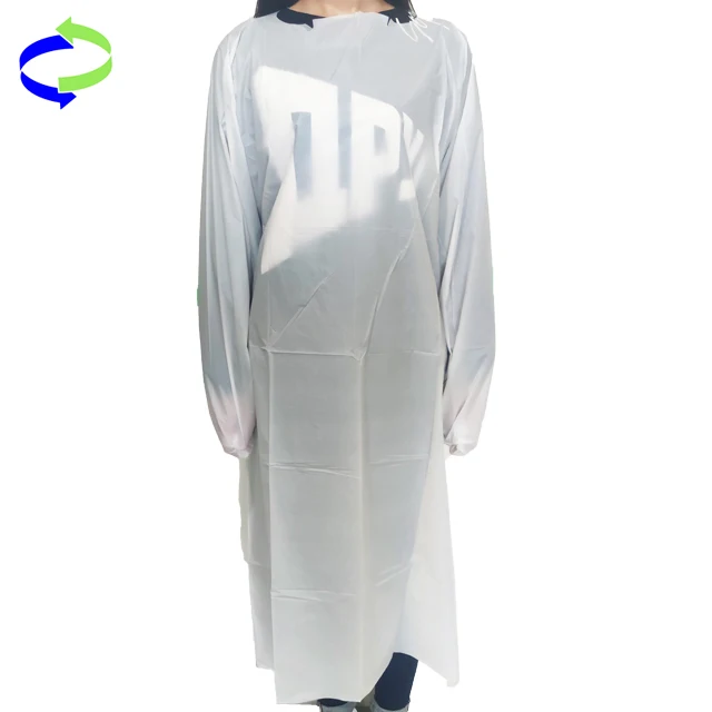 Disposable Plastic Waterproof Cpe Aprons With Sleeves Buy Pe