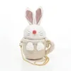 Original plush teacup rabbit messenger bag spot Japanese creative custom mobile phone bag storage bag single-shoulder backpack