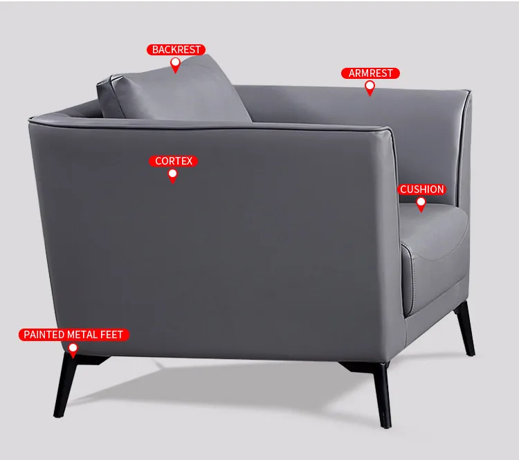 Pengpai 7 Seat Hall Leather Modern Furniture Couch Sofa