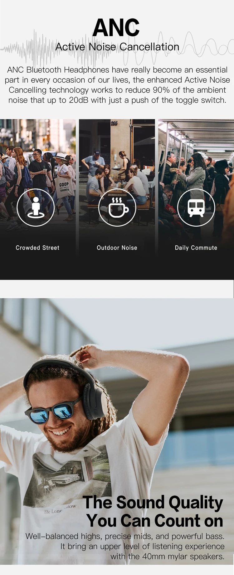 Mini Active Noise Cancelling Headphones with Light Weight Size Design for Sports Running Gym Student Work Traffic Airplane Music - ANKUX.COM