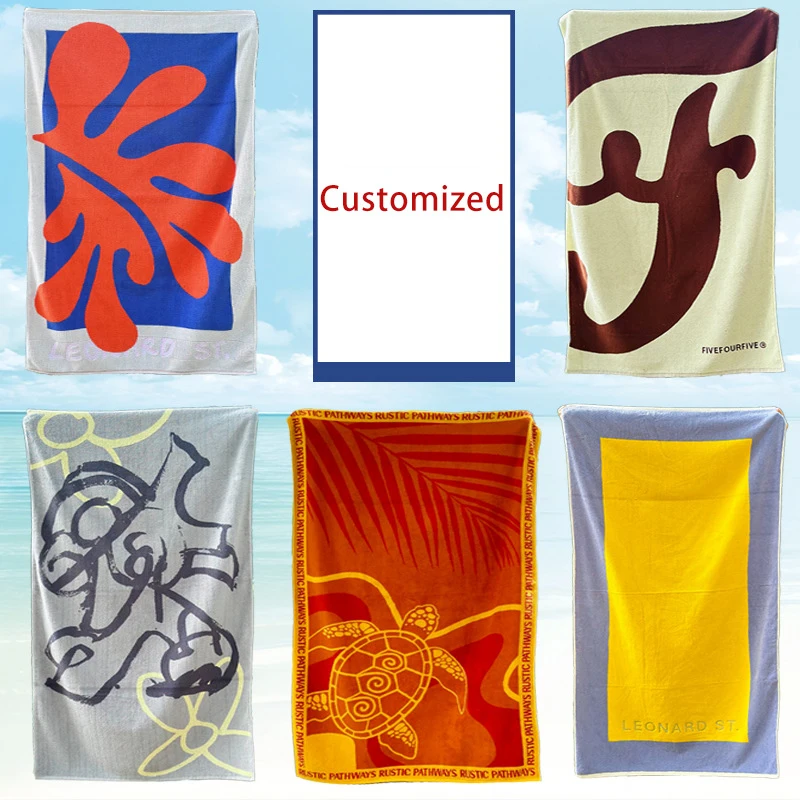 100 Cotton Free Design Custom Printed Beach Towel With Logo Shipping