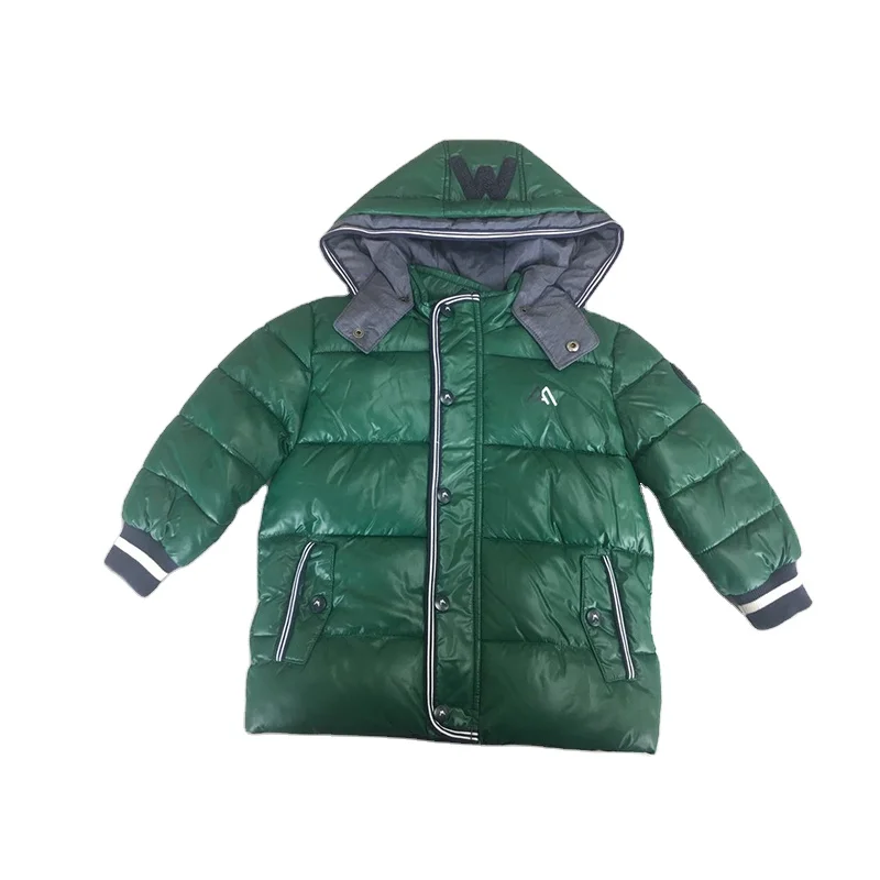 
kids outdoor jacket fashion design solid color Autumnwinter hooded coat wholesale childrens clothes outerwear 
