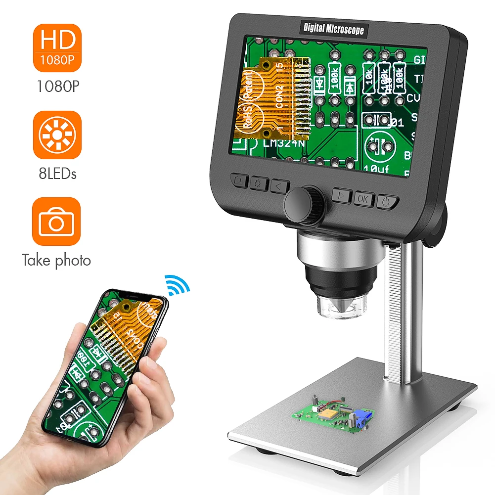 2019 Inskam Metal Bracket Metal Stand 1080P 1000X Handheld Portable Wifi Digital Microscope For IOS Android Computer