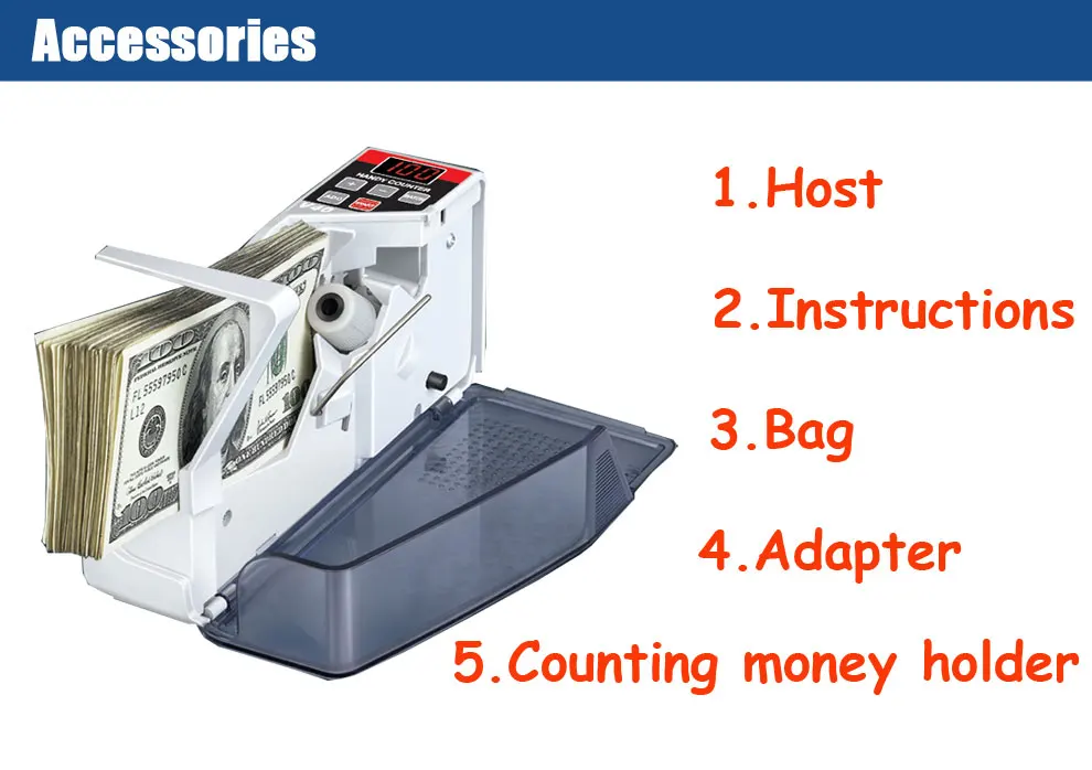 V40 Portable Mini Handy Money Counter Worldwide Bill Cash Banknote Note