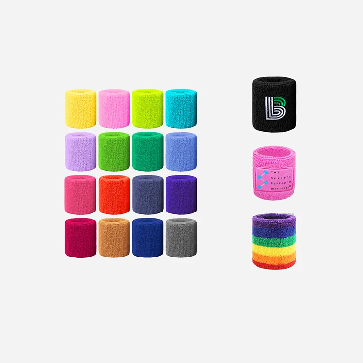 
Private Label Custom Cotton Terry Cloth Sport Exercise Tennis Wrist Wristband Embroidery Sweatband Elastic Workout Sweat Band 