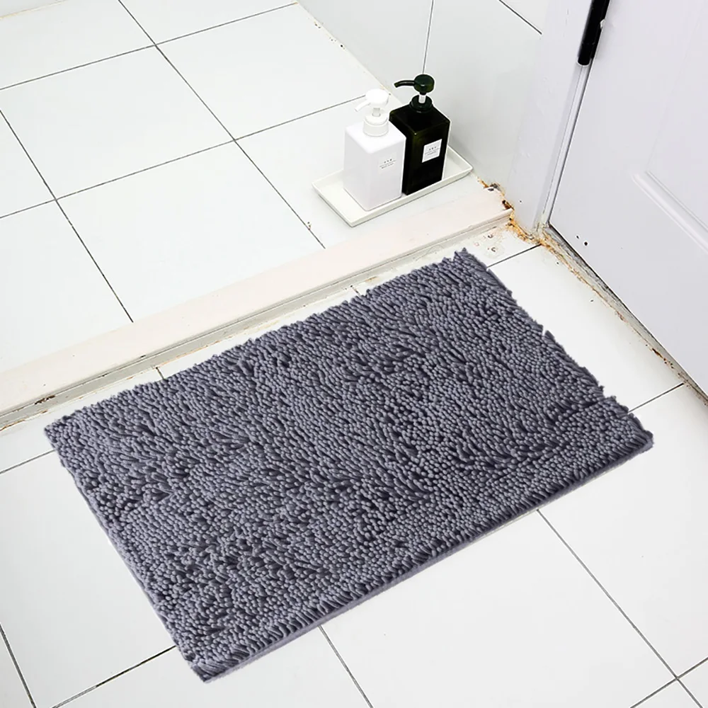 Single Piece Non Slip Bathroom Shag Shower Mat Machine Washable Bath Rug Washable Chenille Carpet Rugs 1600g Amazon Quality Buy Bath Mat Product On Alibaba Com