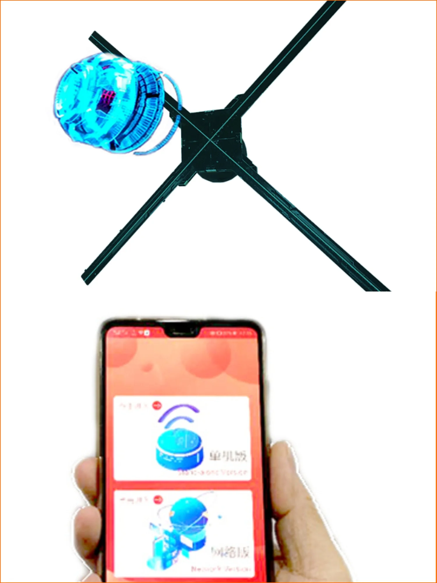 Led Hologram Advertising Display Fan Factory Cheap Price Portable Wifi/app Control 3d Outdoor OEM Quad-core 1.5G, 16GB Storage