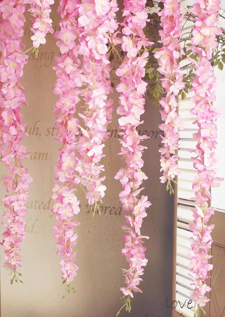 Spr 95センチメートル壁掛けwisteria花人工シルクブーケ卸売ウェディング背景装飾花 Buy Aritificial花 結婚式の装飾花 造花壁の装飾のため Product On Alibaba Com