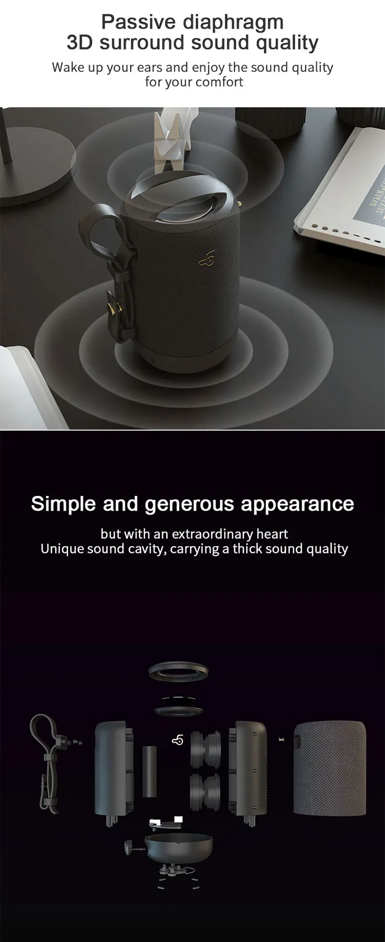 Custom gift IPX5 waterproof and dustproof portable outdoor tws bluetooths speaker - ANKUX.COM