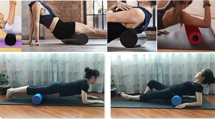 30厘米高密度epp圆形黑色泡沫滚筒瑜伽按摩
