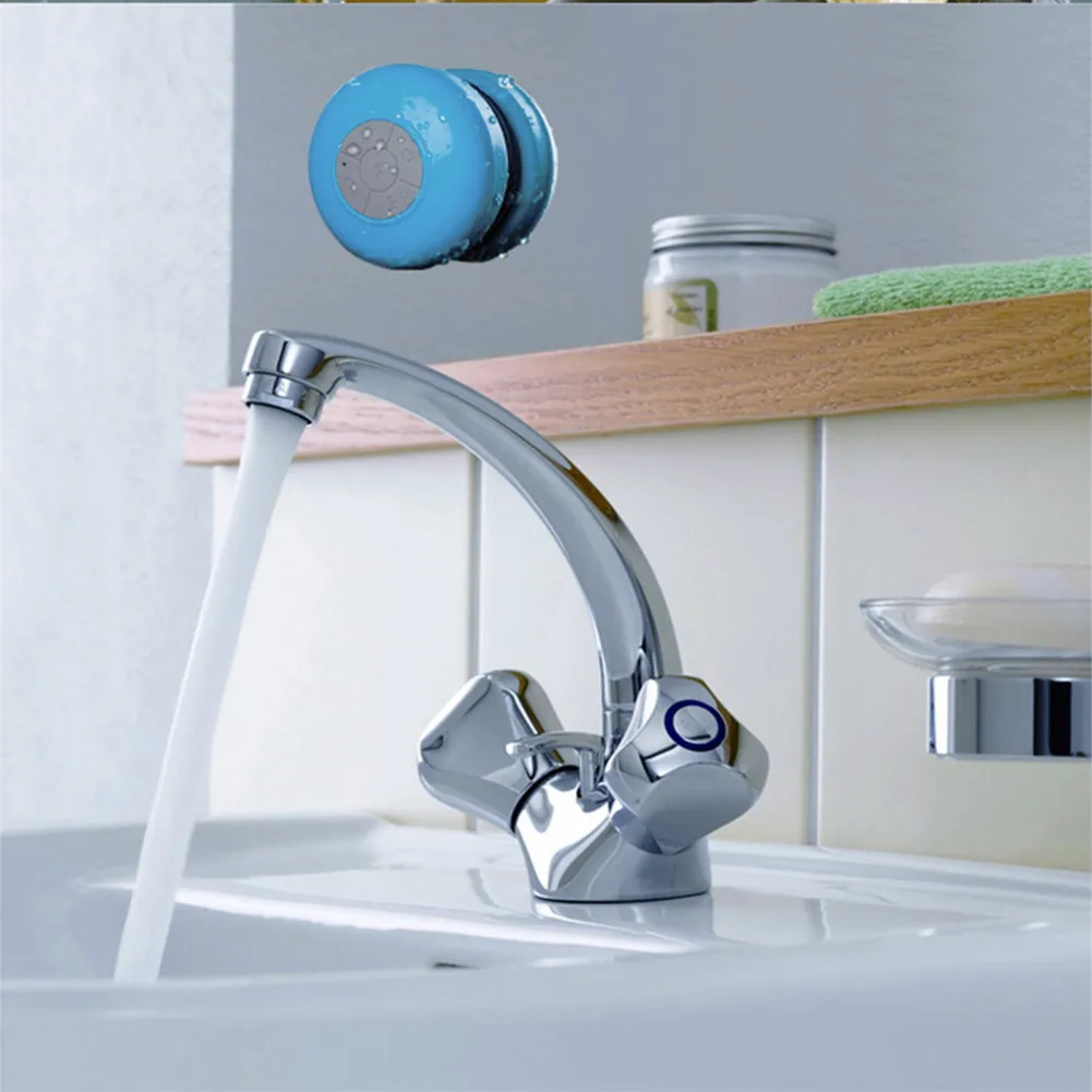 New Arrival Waterproof Silicone Hands-free Mic Suction Wireless Bluetooth Car Speaker Bathroom Shower Speaker - ANKUX.COM