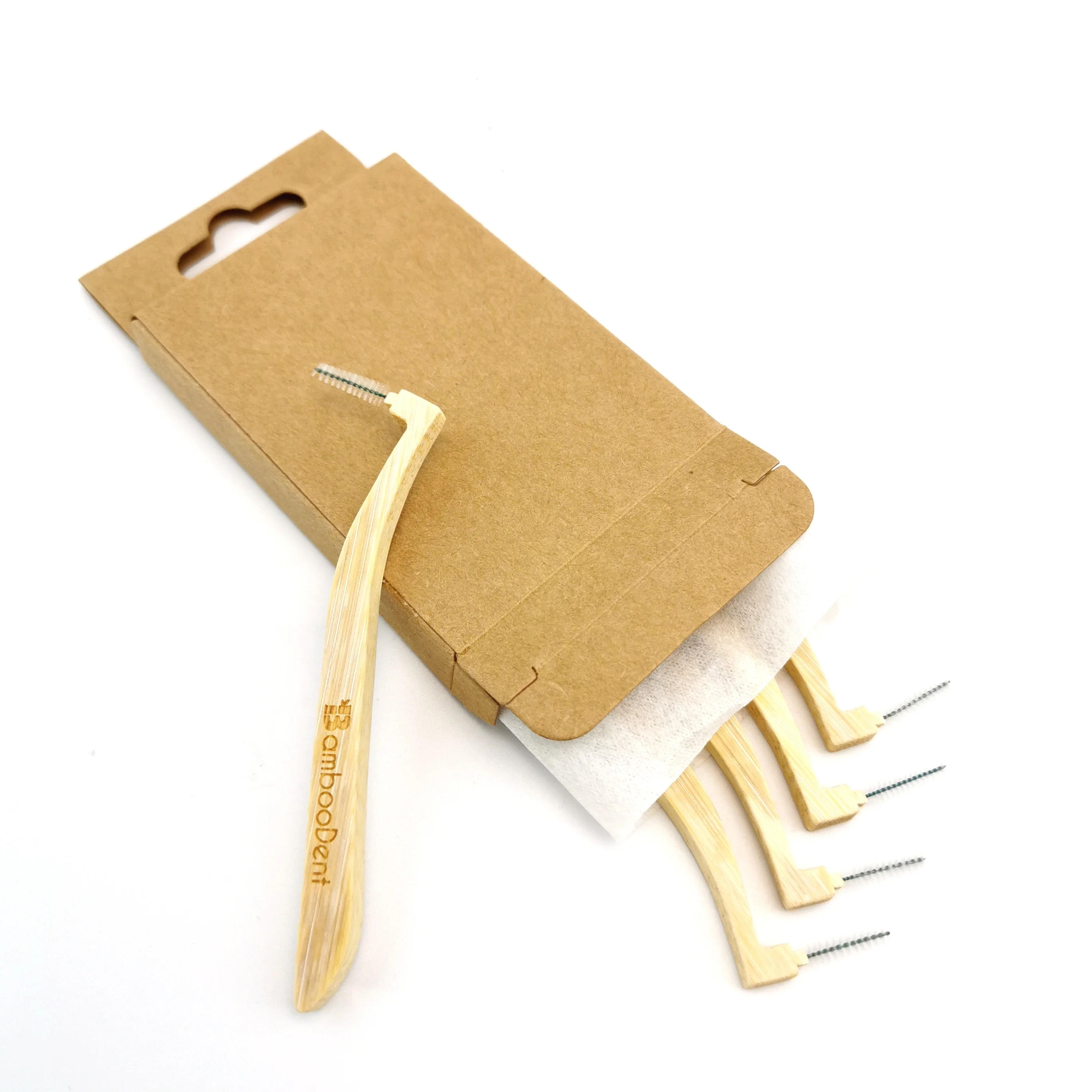 Eco Friendly Bamboo Curve Biodegradable Interdental Brush Toothpick