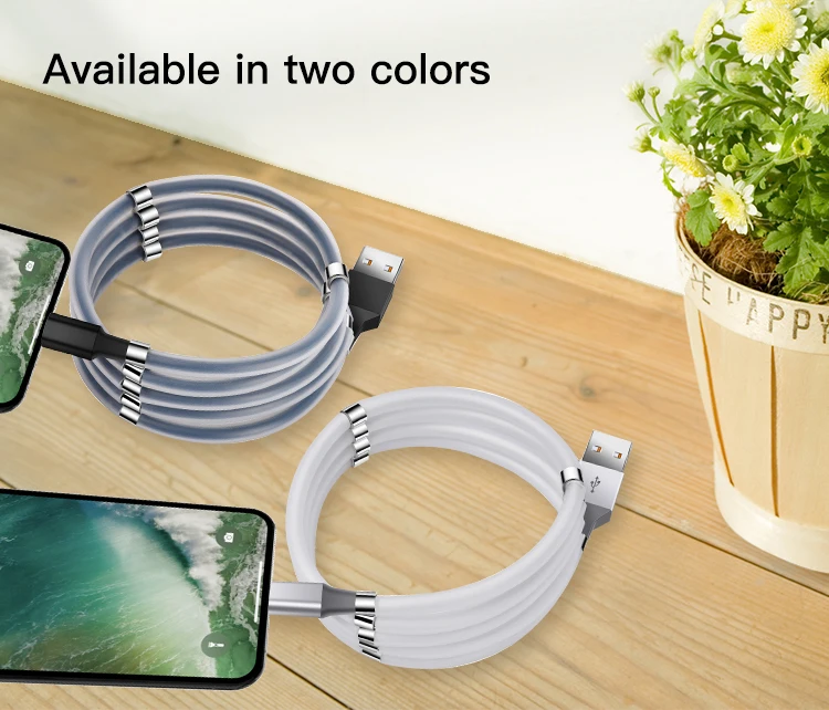 2020 Newest 12Pcs Magnets Usb Charging Cable 1M Supercalla Organizing Easy Coil Magnetic Self Winding Cable - ANKUX.COM
