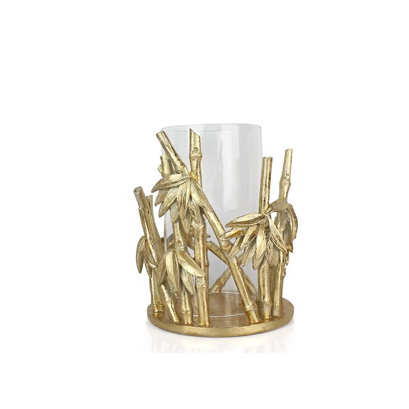 Wholesale Elegant Creative Resin Good Bamboo Glass Tube Candle holder and Vase Accessories For Home Decoration details