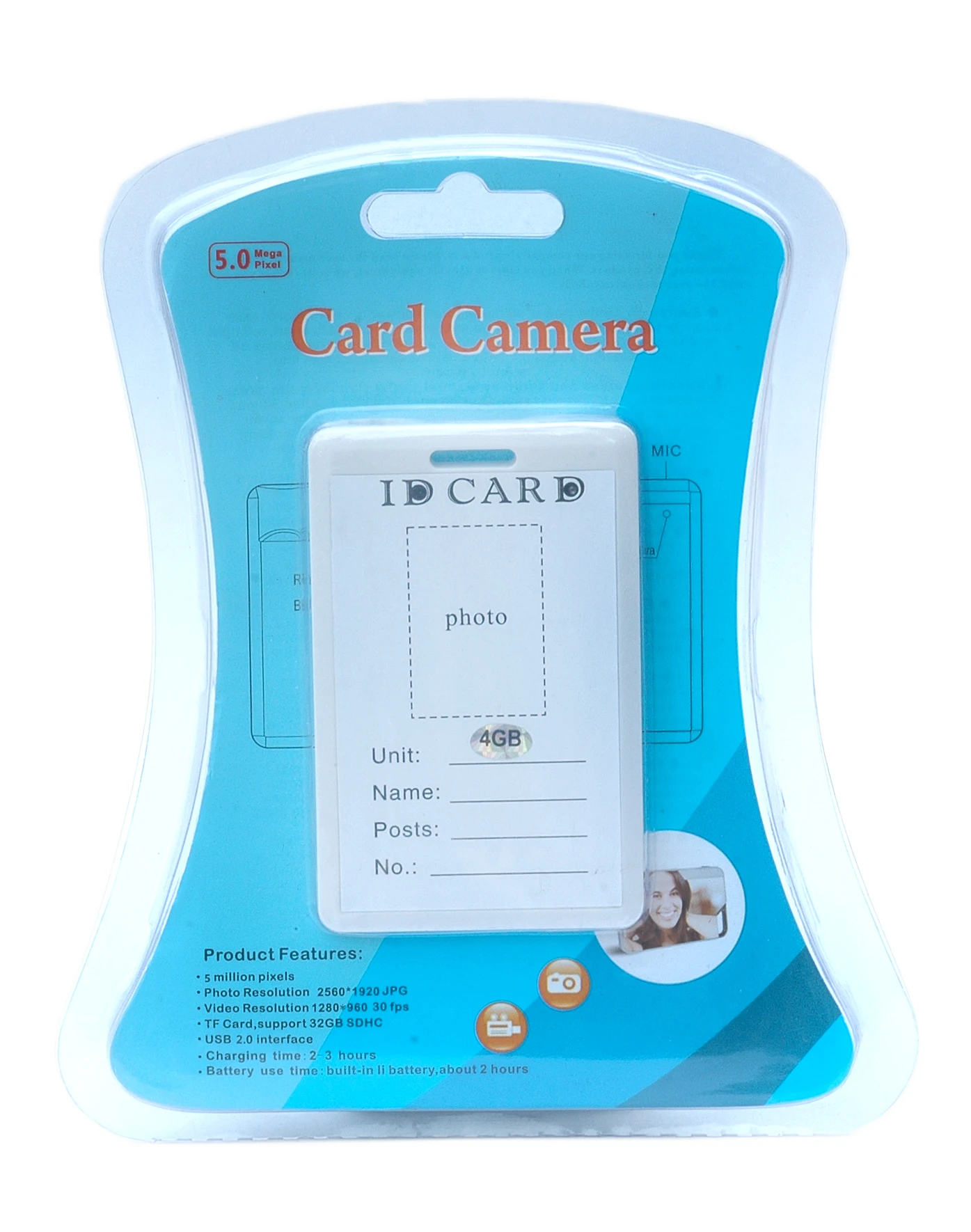 Badge with Video Camera Recording Mini Photo Security Surveillance Cam Camcorder