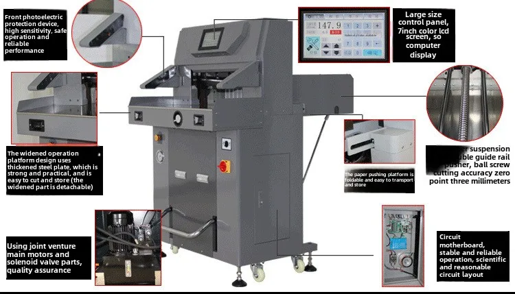 5010EP Hydraulic Paper Cutter Intelligent Oil Electric Hybrid 500*500*100mm Automatic Program-Controlled Electric Paper Cutter