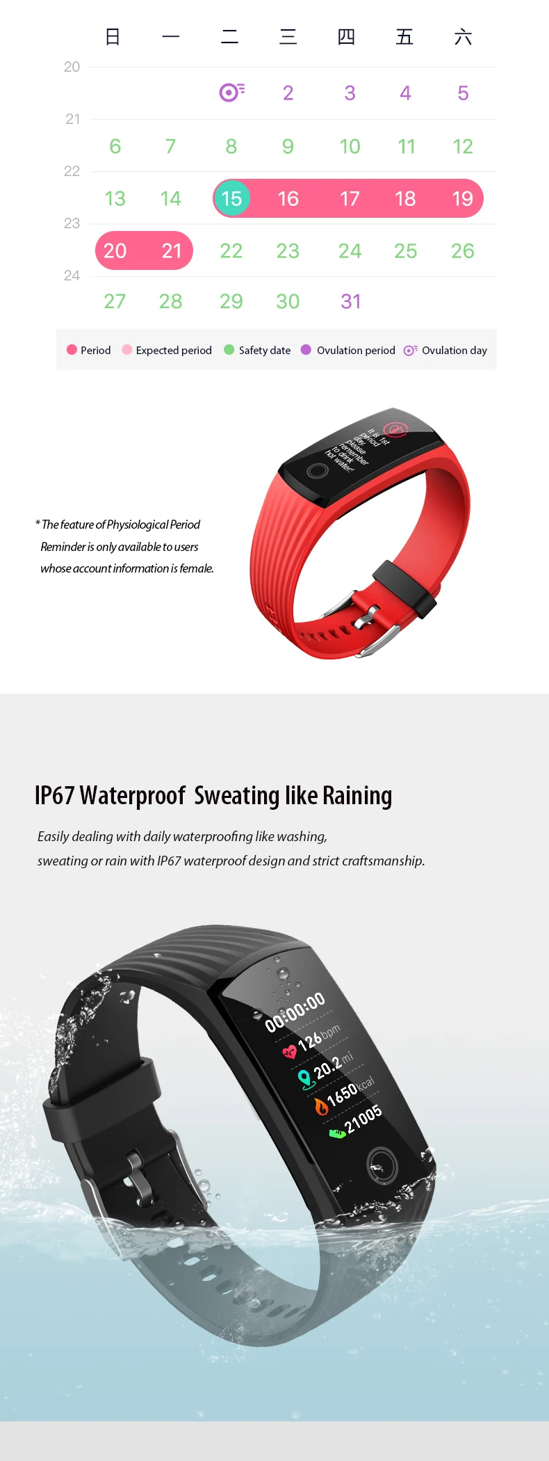 2020 Custom Watch V16 Bpm Bp Smart Bracelet Watch Wristband Ip67