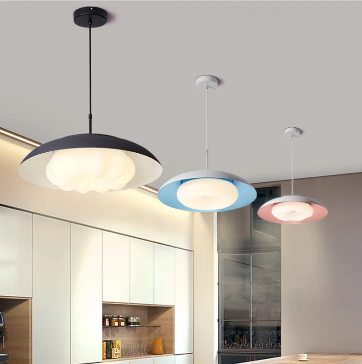 Modern simplicity circular creative lamps decoration dining room two usage ceiling light chandelier