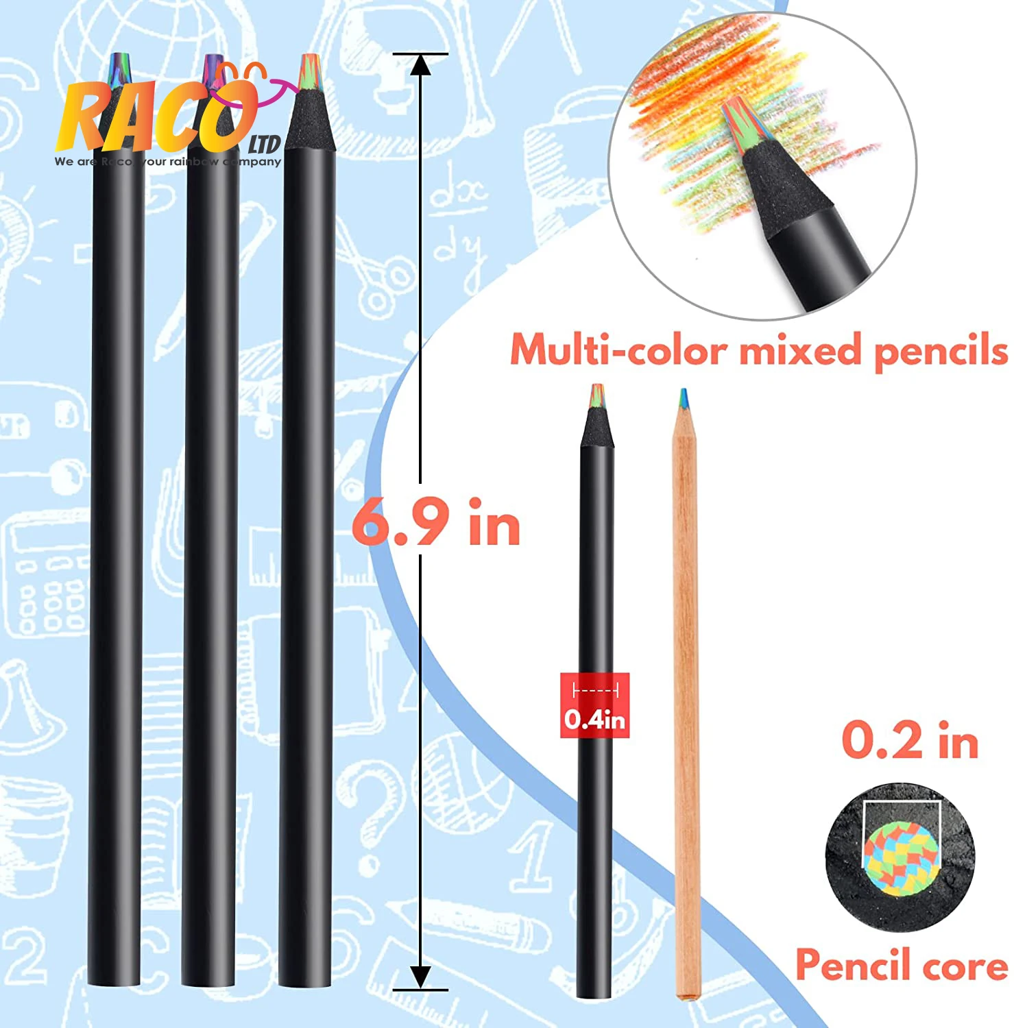 Colored Pencils For Adult Coloring,8 Colors Magic Jumbo Colored Pencil