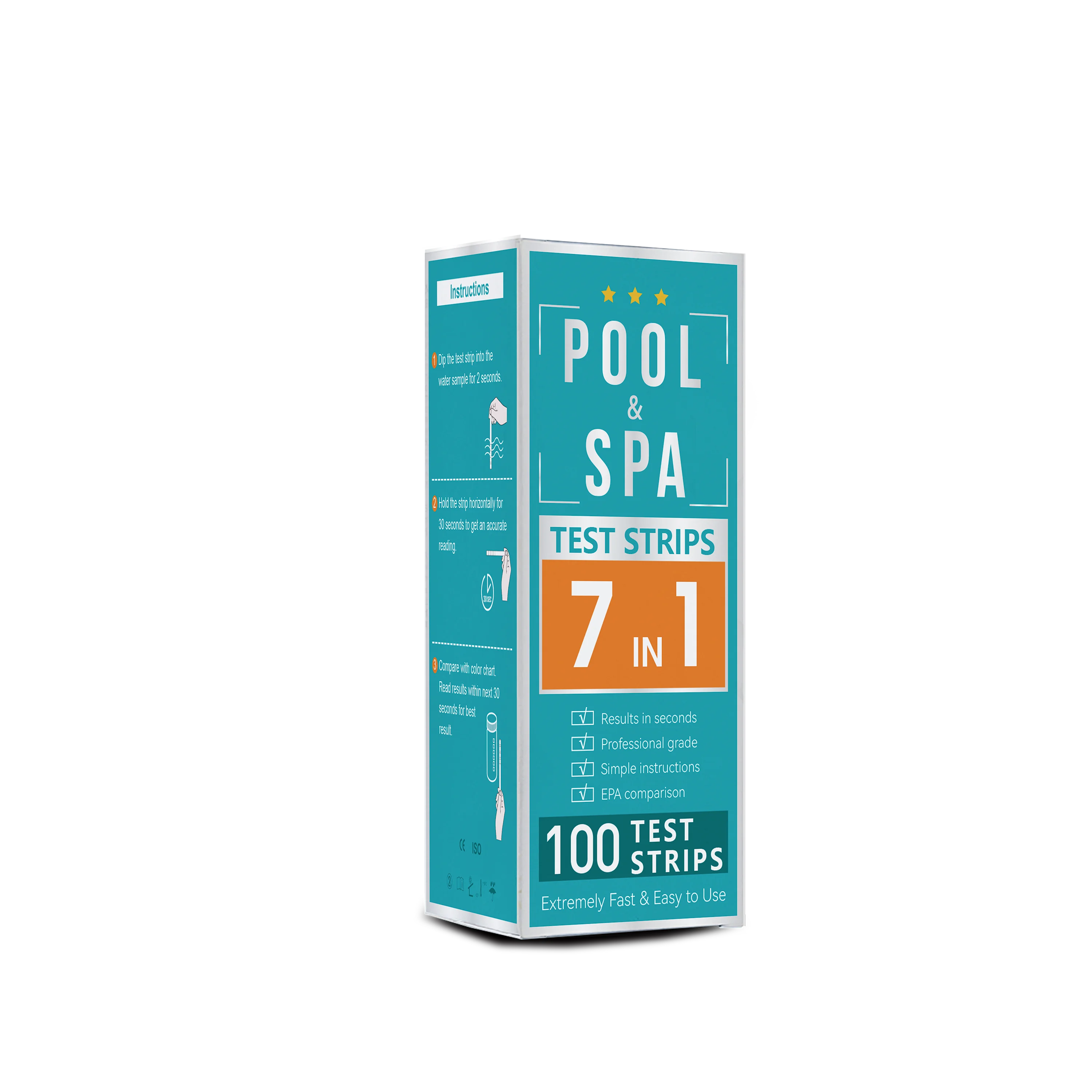 7 In 1 Pool Spa Water Test Strip 100 Pcs Kit For Water Quality Testing ...