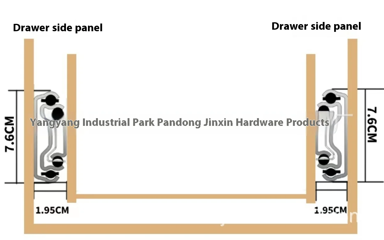 pesado Caj&oacute;n de servicio industrial Triple Caj&oacute;n de rodamiento de bolas de extensi&oacute;n completa Muebles Hardware 