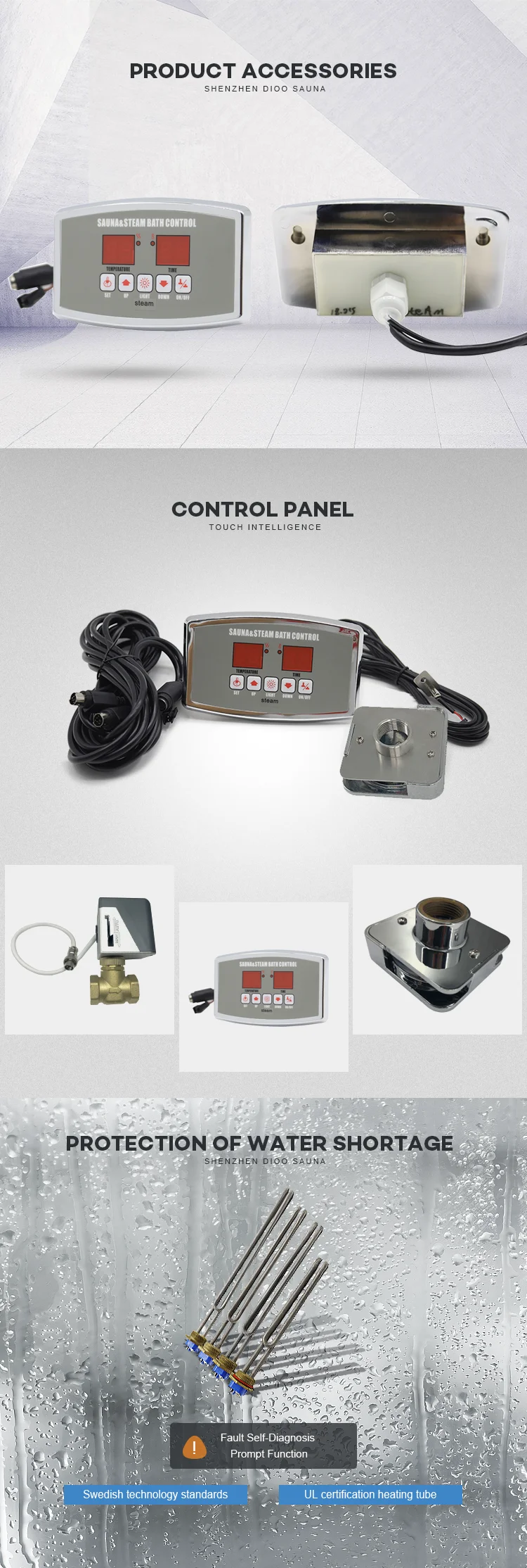 Indoor Outdoor Shower Room Hammam 15KW Electric Steam Bath Generator