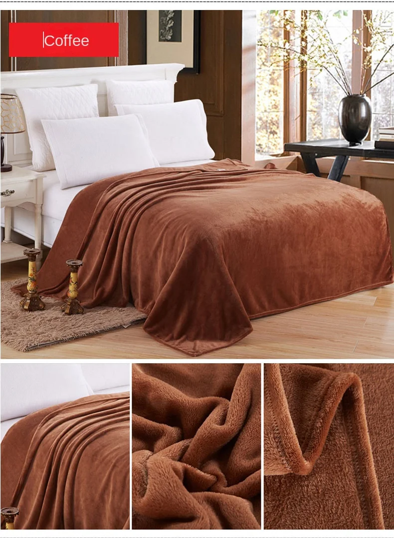 Autumn Winter Coral Fleece Flannel Blanket Single Layer Print Eco-friendly Modern Home & Bedding Use Customizable Knitted supplier